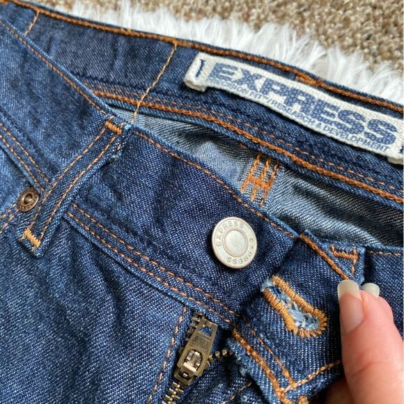 Express Precision Fit Jeans Dark Blue Size 3/4 - Picture 6 of 9